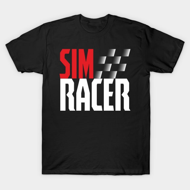 Sim racing or sim racer checkered flag T-Shirt by Guntah